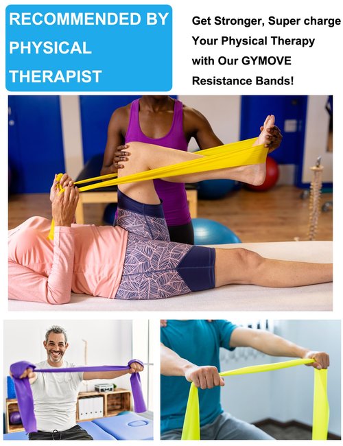 GYMOVE Resistance Bands Set, Long Exercise Bands for Arms, Shoulders, Legs and Butt, Workout Stretch Bands for Physical Therapy, Gym, Yoga
