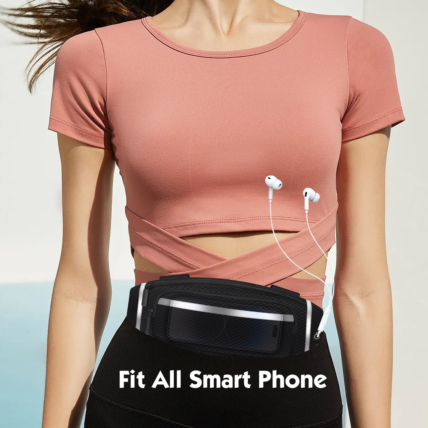 360° Reflective Running Belt & Vest | High Visibility Safety Gear with Adjustable Straps for Night Jogging, Walking, Cycling | Lightweight & Water Resistant Waist Pack