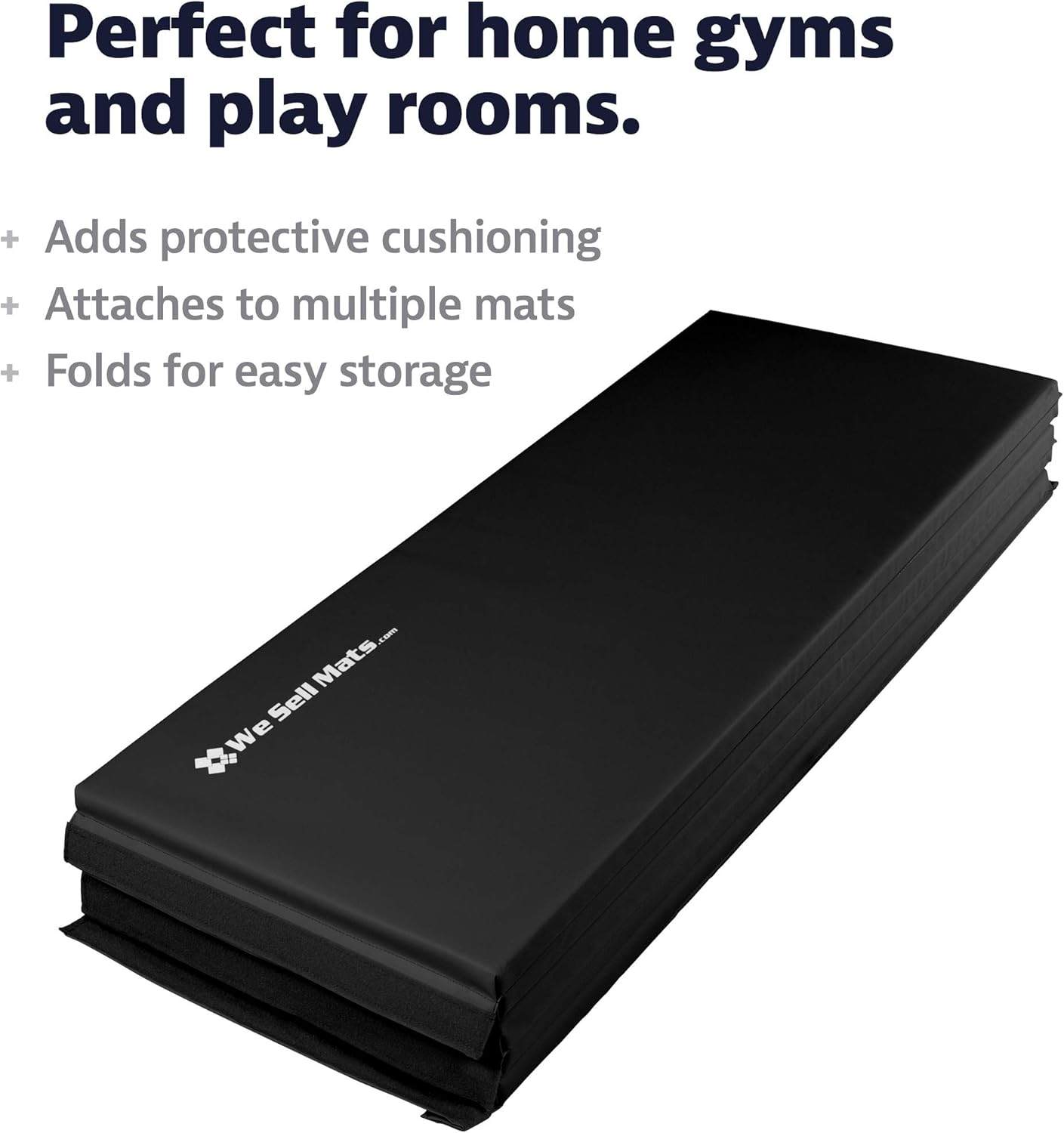 We Sell Mats 5 ft x 10 ft Gymnastics Mat, Folding Tumbling Mat for Exercise, Yoga, Martial Arts, Portable with Hook & Loop Fasteners