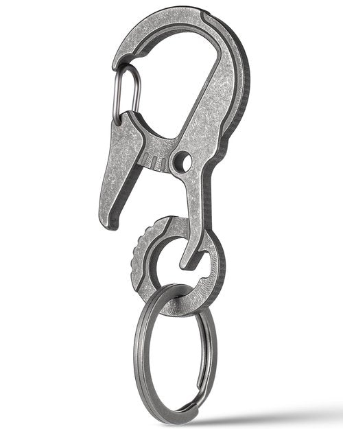 TIMULTI Titanium Carabiner Keychain Clip, EDC Key Carabiner, Mens Quick Release Key Ring Holder with Bottle Opener, Key Chain Hook