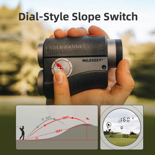 MilESEEY PFS2 Golf Rangefinder with Slope, 1100 Yards Range Finders with Magnetic, ±0.5 Yd Accuracy Laser Rangefinders for Golf, 0.1s Flag Pole Locking with Vibration, Range Finder Golf Gifts for Men