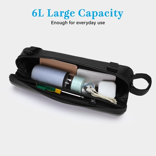 MOSISO Bike Frame Bag, Waterproof Hard Shell EVA Bike Triangle Frame Case, 6L Bicycle Under Tube Storage Tool Bag Cycling Accessories Pouch for Women Men Road Mountain Cycling, Black