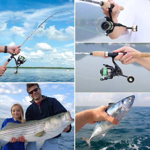 Sougayilang Glass Fishing Rods, Spinning & Casting Rods, Strong, 100% Phenolic Glass Blanks, Stainless Steel Guide- Spinning- 6'0"