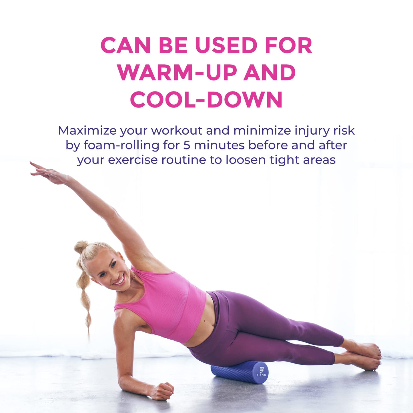 FitOn - 12"x4" Travel Sized Recovery Roller & Sculpt Resistance Bands Bundle - Workout Equipment Set for Gym and Home Exercise - Workout with Non-Slip Exercise Bands & Durable Foam Roller Set