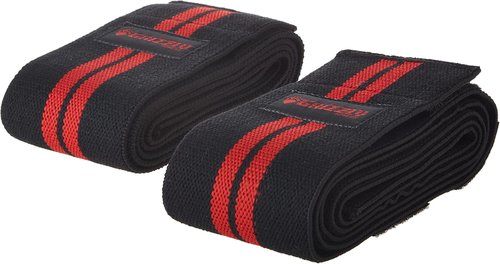 Grizzly Powerlifting Knee Wraps | 3" Wide Heavyduty Elastic Compression Sleeves | Hook & Loop Closure | Knee Support for Weightlifting, Squats & Leg Training | 1 Size | Sold as a Pair