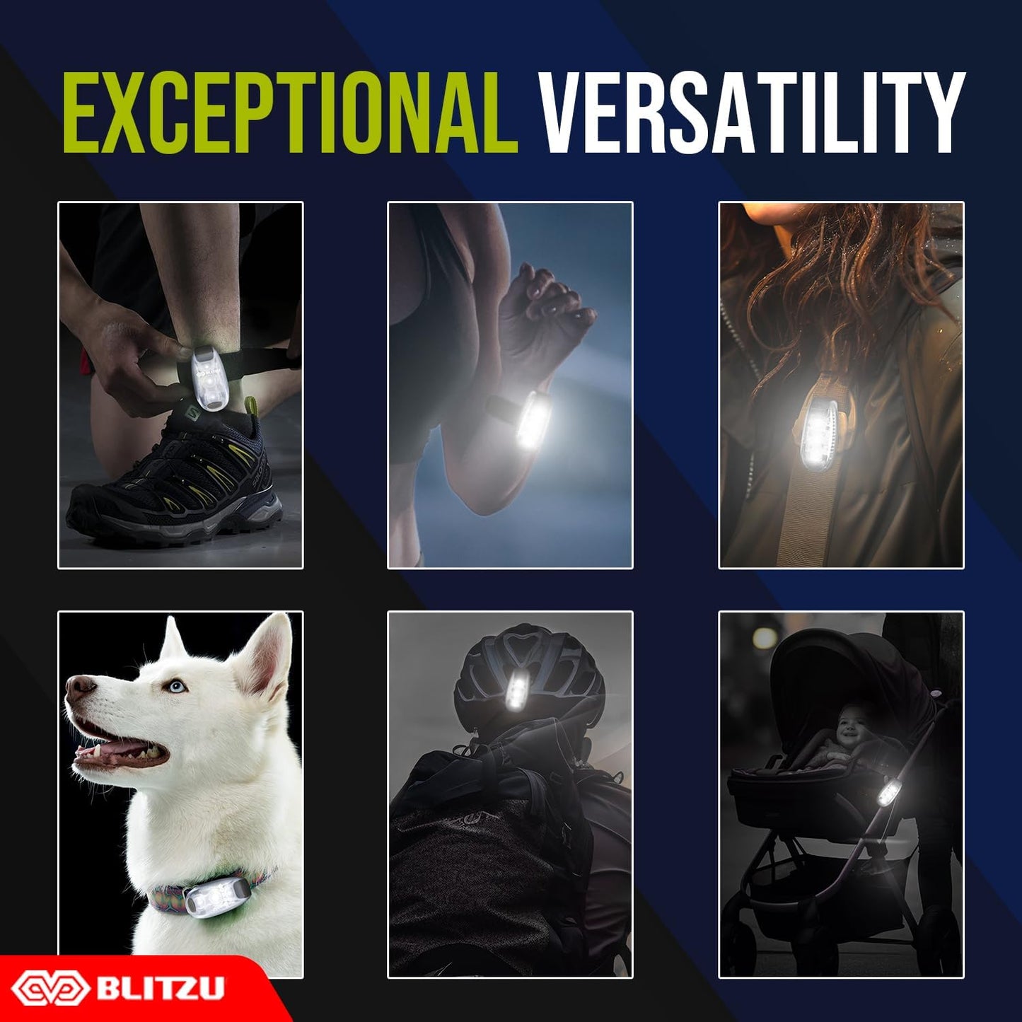 4 Pack LED Safety Light, Clip on Reflective Gear Lights for Walking at Night, Running, Jogging, High Visibility Strobe Light Accessories for Runners, Kids, Hiking, Kayak, Cycling, Camping, Boat