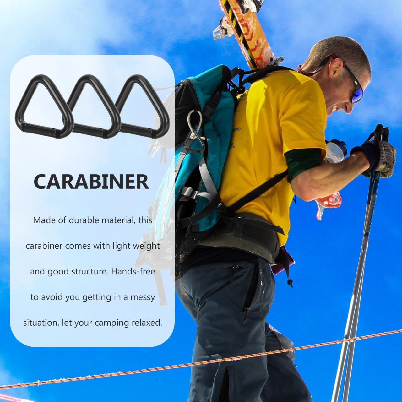 Aluminum Alloy Heavy Duty Carabiner Clips - Compact 1 97X1 77 Inch Climbing Buckles for Outdoor Activities Keychain Accessories and Fishing Snap Clips