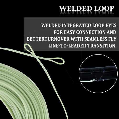 Maxcatch ECO Floating Fly Fishing Line Weight Forward Design with Welded Loop (3F,4F,5F,6F,7F,8F) (Fly Line-Moss Green (New), WF2F-100FT)