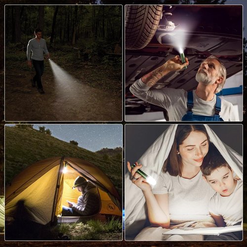SIXRAY LED Flashlight 500 Lumens Small Pocket Flashlight with Clip, Strobe Mode, Lampshade for Camping Portable EDC Flash Light