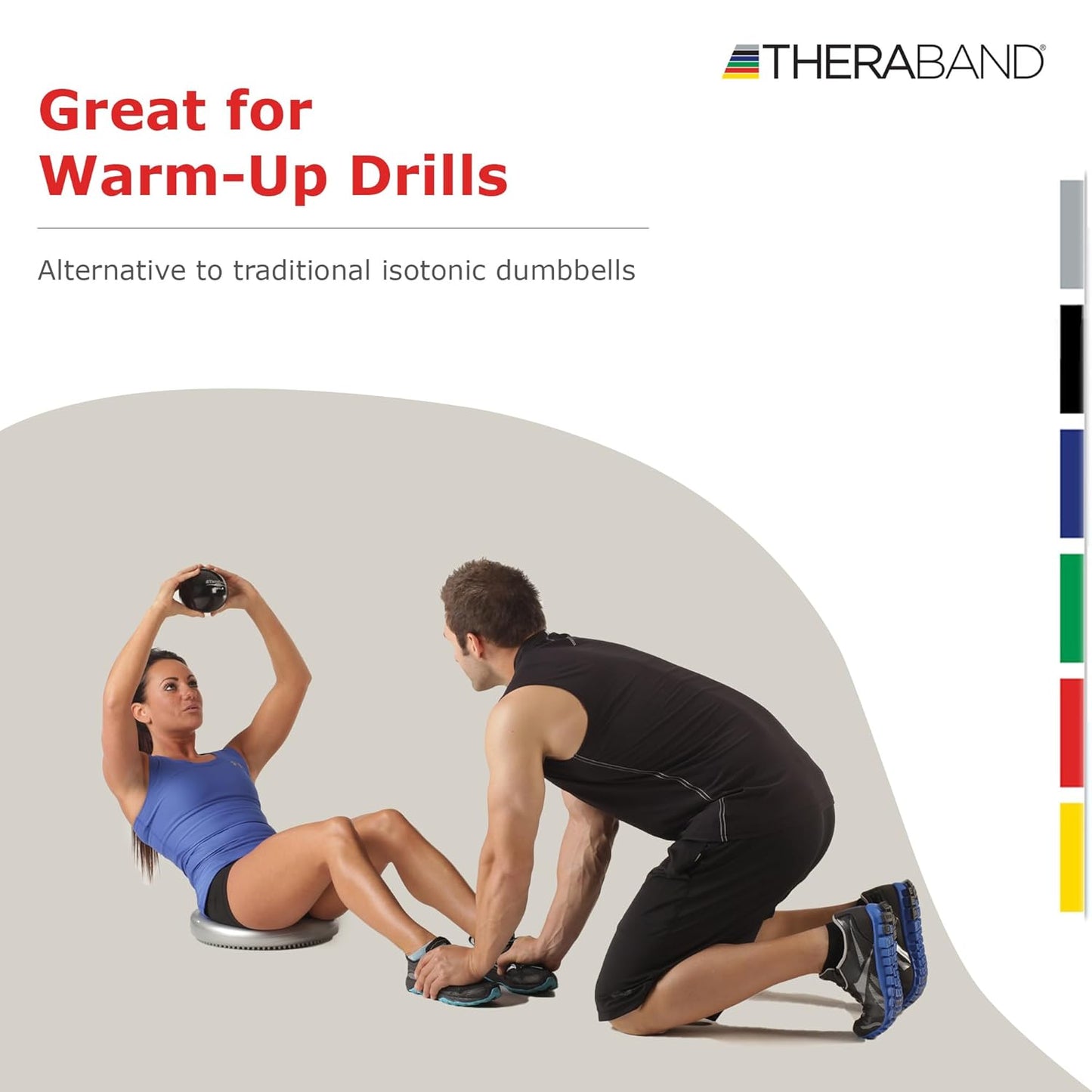 THERABAND Soft Weight, 4.5" Diameter, Weighted Balls for Baseball, Weighted Balls for Softball, Hand Held Ball Shaped Isotonic, Shoulder Strength, Rotator Cuff & Throwing Trainer, Yellow, 2.2LB