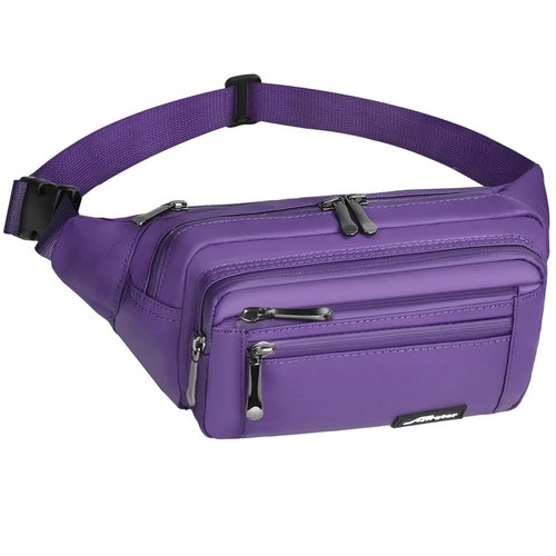 Waist Pack Bag Fanny Pack for Men&Women Hip Bum Bag with Adjustable Strap for Outdoors Workout Traveling Casual Running Hiking Cycling (Purple)