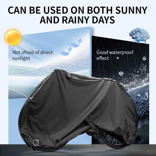 Dewier Bike Cover Waterproof Outdoor 420D Heavy Duty Ripstop XL Fits 1 or 2 Bikes with Lock Holes and Buckles Wind and Snowproof for All Season Use on Mountain Road Electric Bicycles