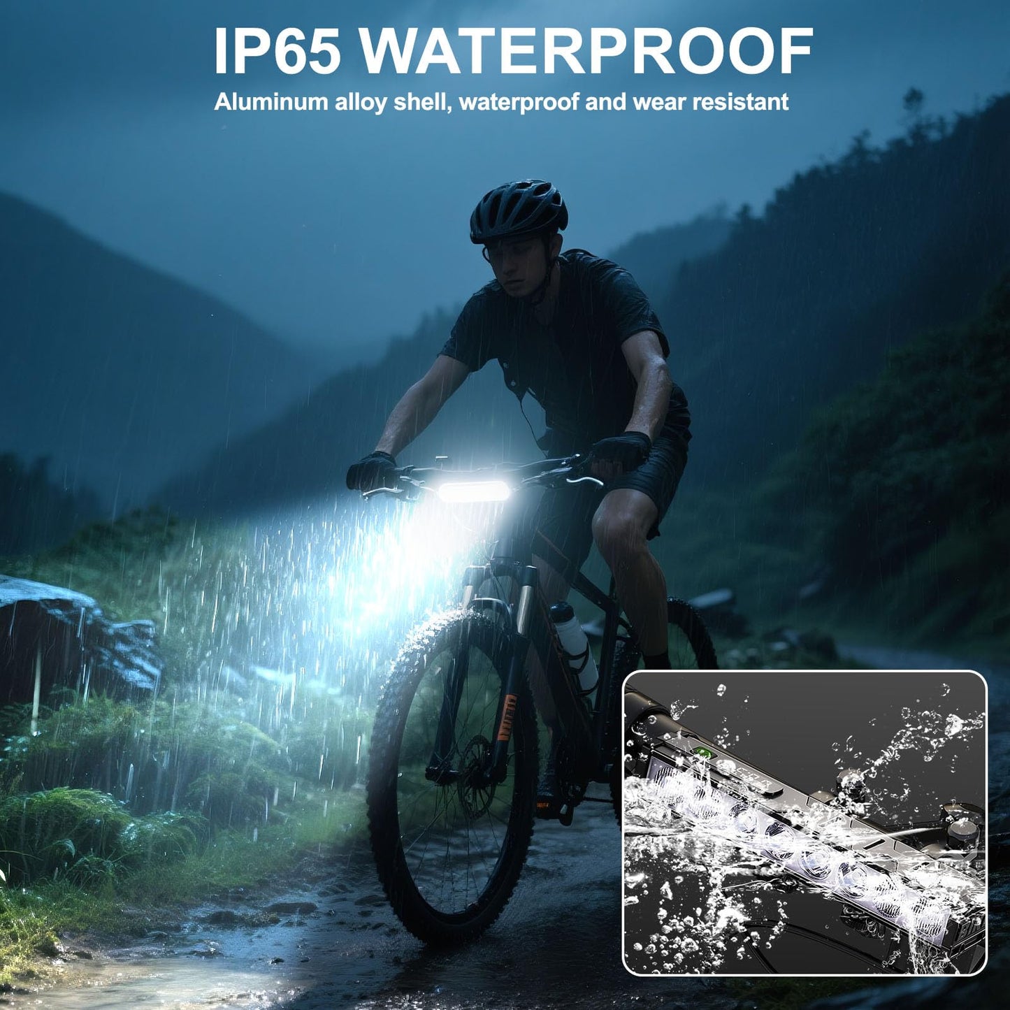 3500 Lumen Bike Lights, USB-C Rechargeable Bicycle Light, Super Bright Bike Lights for Night Riding, IP65 Waterproof Bicycle Headlight, for Commuters Adults and Children