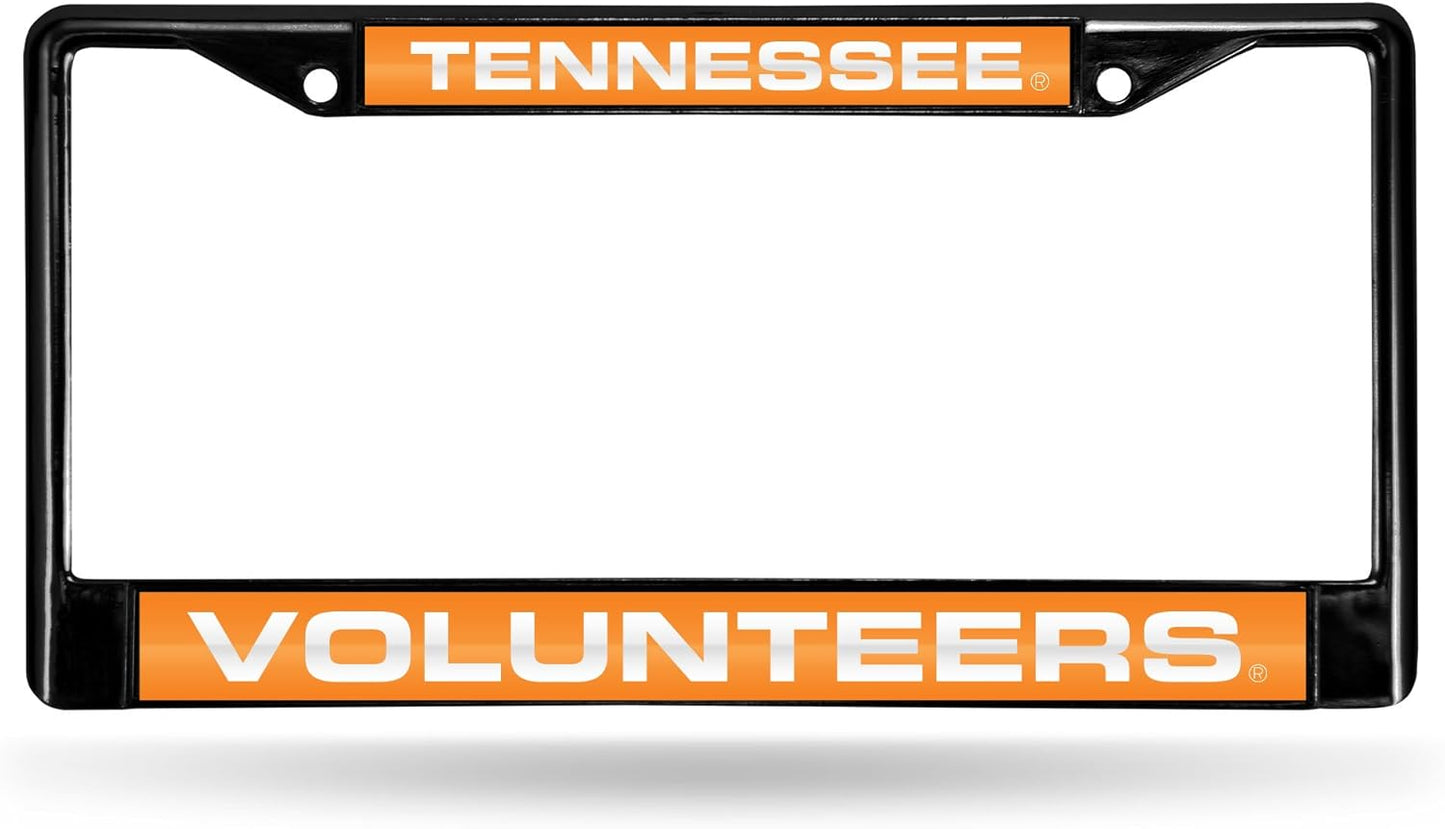 NCAA Black Laser Cut Chrome License Plate Frame for Car/Truck/SUV - 12x6" Auto Accessory
