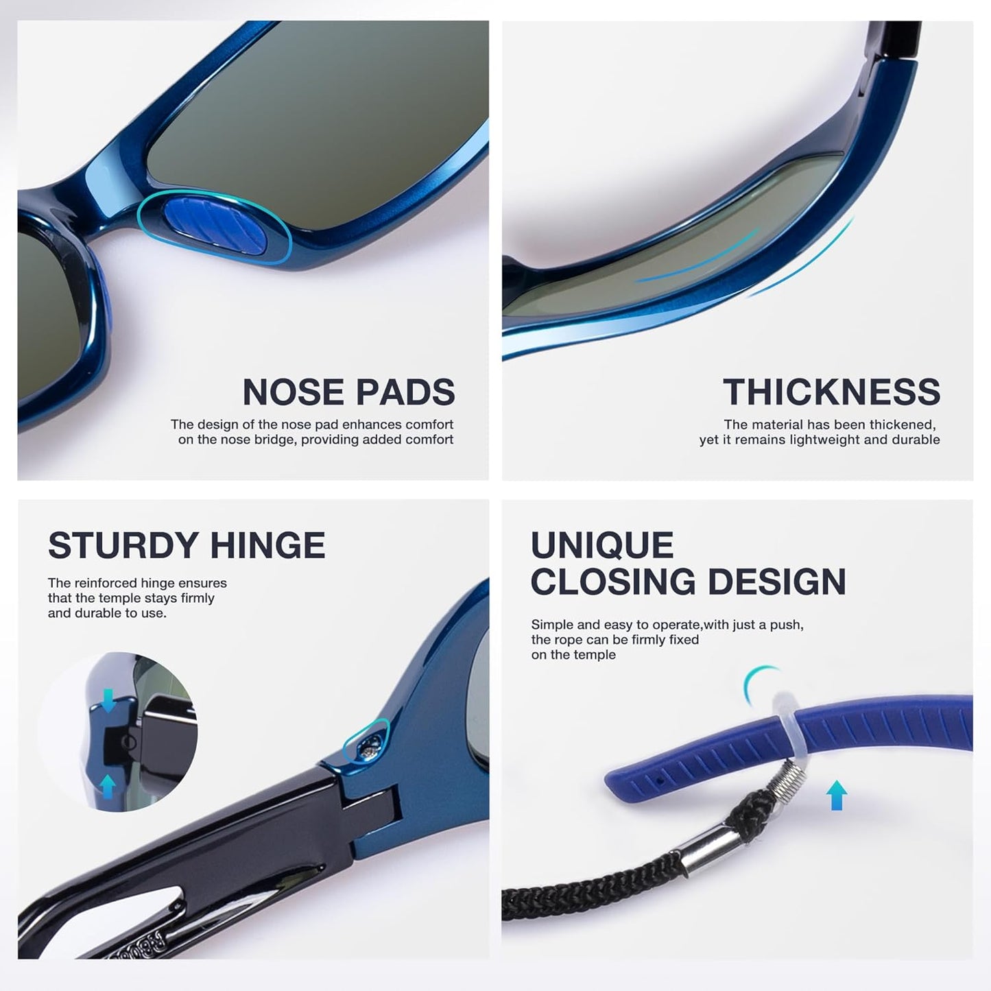 RIVBOS Polarized Sports Sunglasses Driving Sun Glasses Shades for Men Women Tr90 Frame for Cycling Fishing Running RB831
