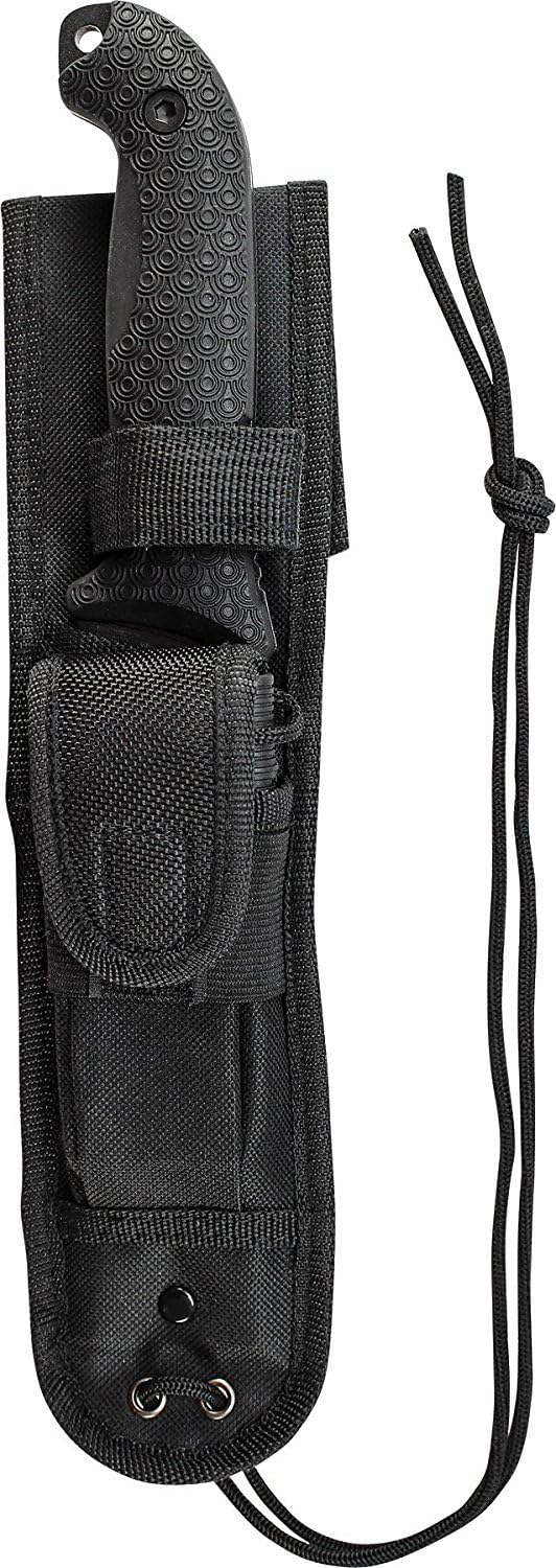 Schrade SCHF51 Frontier 10.9in Steel Full Tang Fixed Blade Knife with 5.1in Drop Point Blade and TPE Handle for Outdoor Survival, Camping and EDC