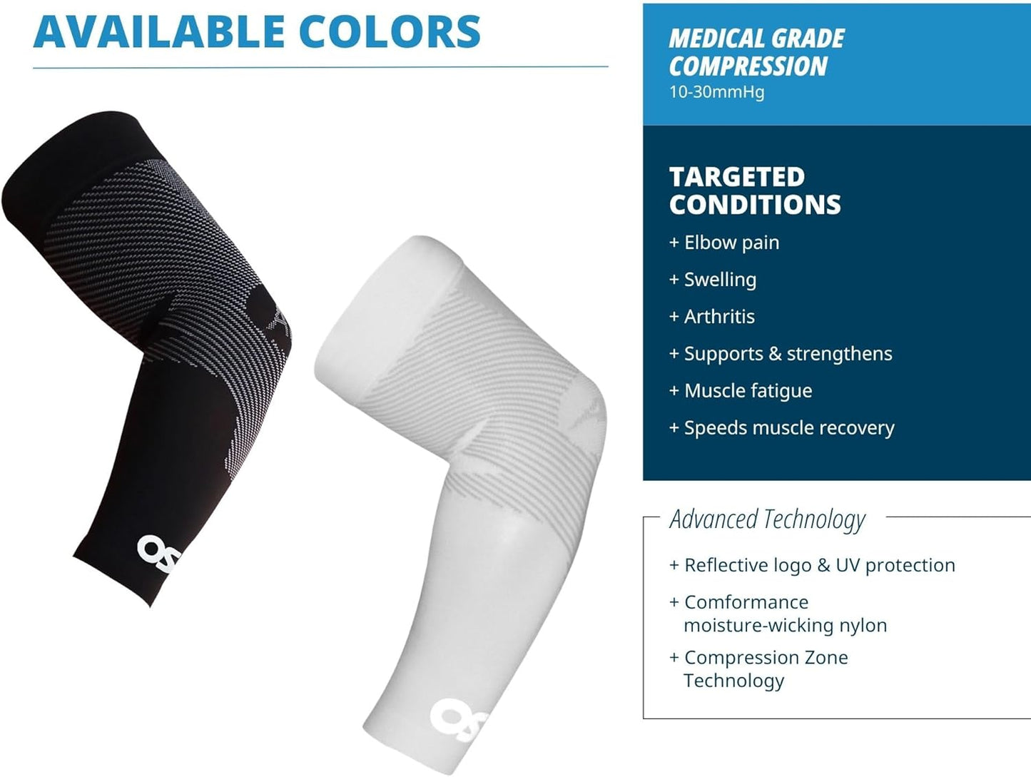 OS1st AS6 Compression Arm Sleeves – UPF 50+ Sun Protection, Cooling, Muscle Recovery & Support for Sports and Outdoor