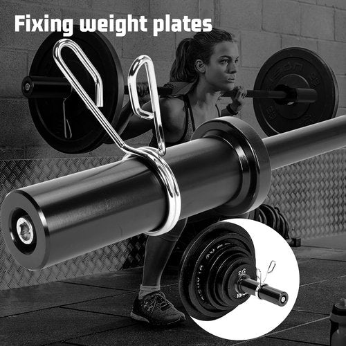 usego 4FT Barbell Bar Solid Threaded Chrome barbell Bar with 2 inch Center Holes Barbell Weight Straight Weightlifting Strength Training Equipment 120cm for Home Workout Fitness