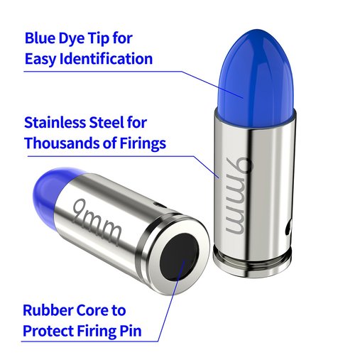 Tipfun 9mm Round Action Training Snap Caps for Dry Fire Training Dummy Rounds Practice Safe Loading Firing(9mm-10pcs)