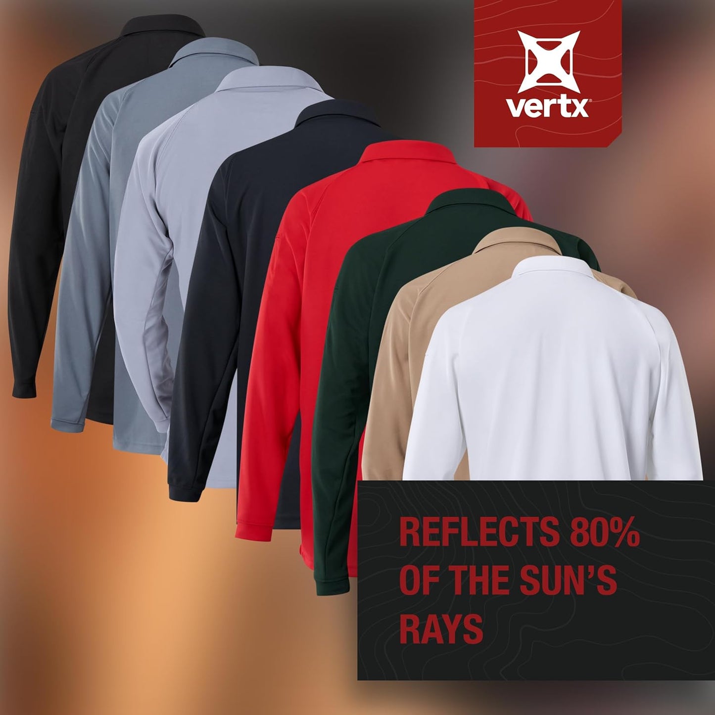 Vertx Mens Tactical Polo Shirt, Long Sleeve T-Shirt, Breathable, Tactical Clothing Gear, Police, Security, Relaxed Fit