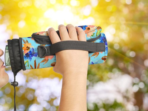 XMBFZ 25oz/40oz Water Bottle Carrier Holder Bag, Adjustable Shoulder & Hand Strap and Pocket,Sports Water Bottle Accessories for Walking Camping Travel Work