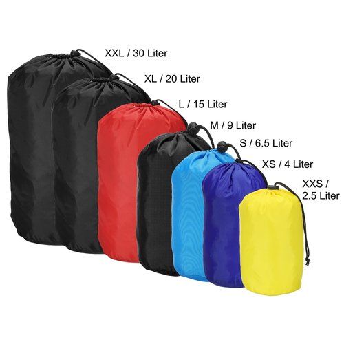 PATIKIL Stuff Sack, 9 x 16 Inch Waterproof Outdoor Storage Sack Portable Drawstring Dust Flap Bag for Camping, Orange