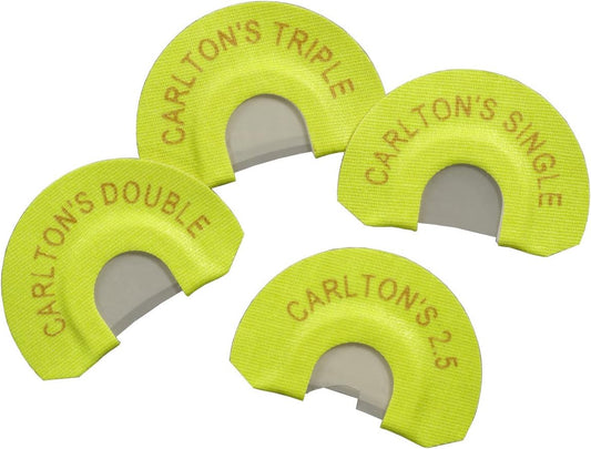 Hunters Specialties Carlton's Calls Premium Flex Elk Diaphragm Game Calls 4-Pack - Single, Double, Triple & 2.5 Diaphragm Calls Combo - Realistic Elk Calling Sounds