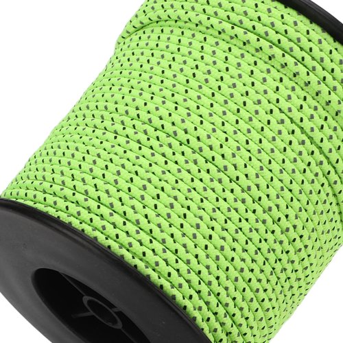 Raguso Tent Rope Fluorescent 2.5mm/0.1in Diameter Reflective Guyline Lightweight Multipurpose Reflective Rope Camping Rope for Outdoor