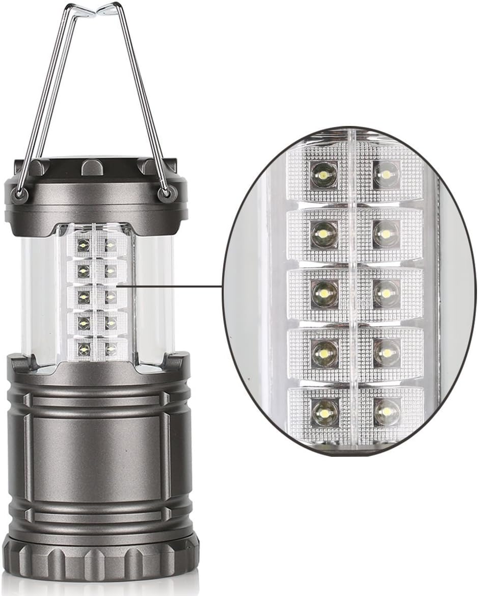 Ultra Bright LED Lantern - LED Camping Lantern,Portable Bright 30 LED Camping Light Flashlights for Hiking, Blackouts and Emergency (Gray)