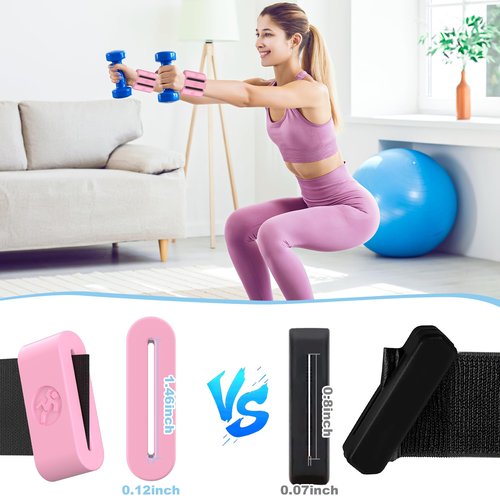 Sonkoloro Adjustable Wrist Weights for Women Men, Leg Weights for Women 0.75lb-1lb Each for Walking, Yoga, Dance, Barre, Gym (Blush, 2LB(2 Pcs))
