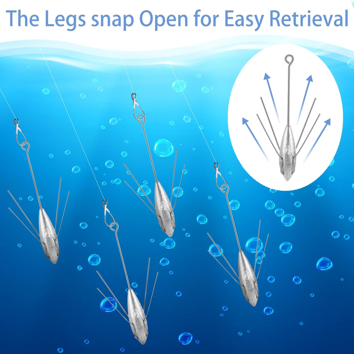 5 Pcs Surf Fishing Weights Sputnik Sinker Fishing Equipment Long Tail Equipment Saltwater Surf Casting Sinkers Catfish Beach Spider Weights Silver Gray for Ocean Sea Man Birthday Gift(6 oz)