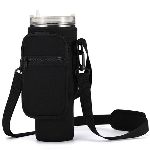 MAXTOP Water Bottle Carrier Bag for Stanley 40/30 oz Tumbler with Phone Pocket，Water Bottle Holder with Adjustable Strap & Handle Strap Stanley Cup Accessories