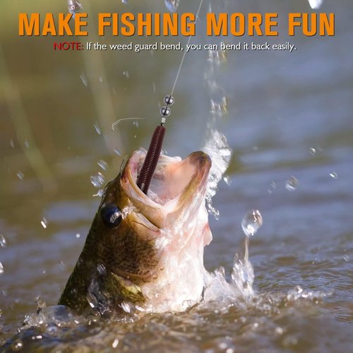 Dovesun Weedless Worm Hooks Wacky Rig Hooks 30PCS Professional V Bass Fishing Hooks for Freshwater Saltwater Weedless Hook 2/0