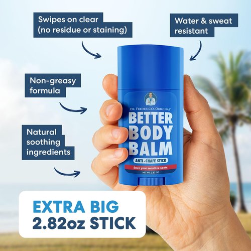 Dr. Frederick's Original Anti Chafing Stick - Better Body Balm - 2.82 oz Big Stick - Reduce Chafing & Friction - Perfect for Travel, Sports - Water-Resistant
