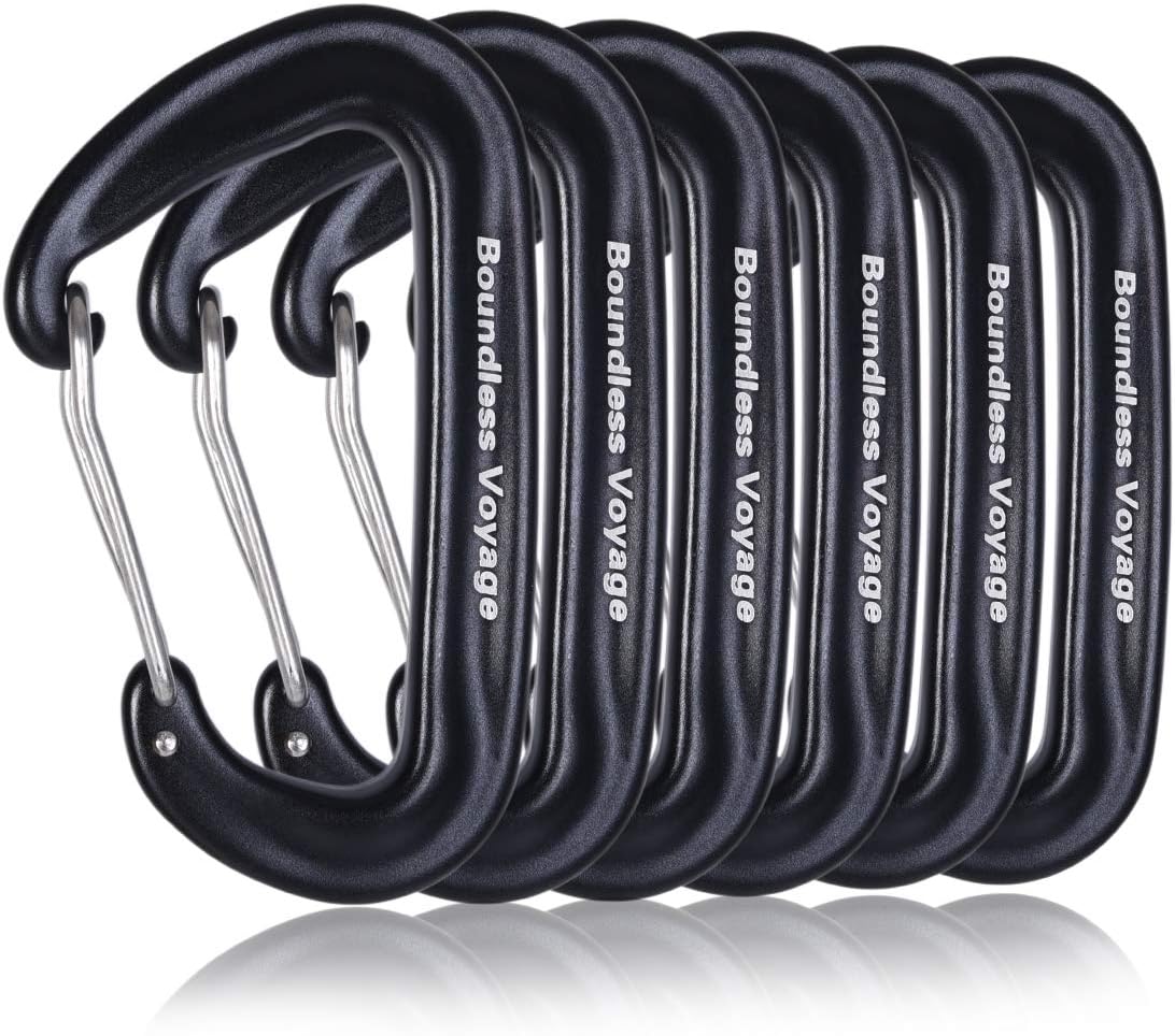 iBasingo Aluminum Alloy Carabiner Clips 12KN Keychain BV1026