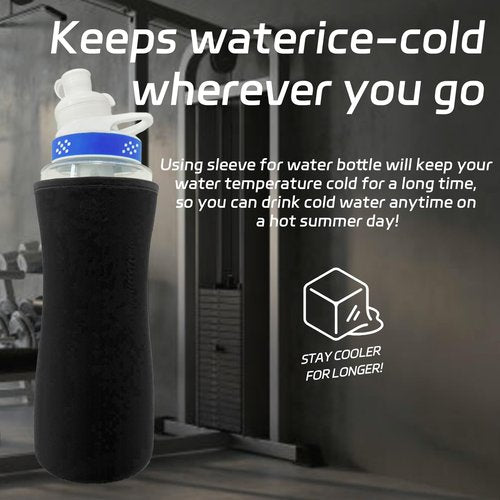 Tridesent 2Pcs Neoprene Insulated Sleeve for Cirkul 32oz Plastic & Stainless Steel Water Bottle - Black