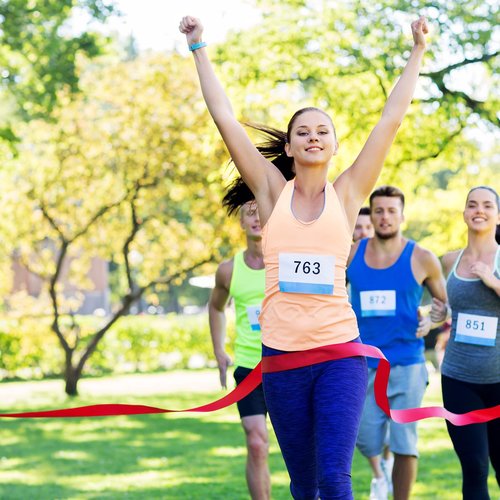 PATIKIL Finish Line Satin Ribbon 26ft x 2in, 2 Pack Polyester Fabric Tape with Whistle for Outdoor Athletics Sprint Running Race Sport