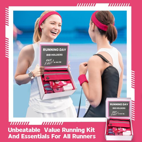Running Gift Box - 13 Runner Essentials Kit With Belt, Headlamp, Kinesiology Tape, Folding Water Cup & More - Marathon Training, Night and Trail Running Outdoor Fitness Gift for Men Women