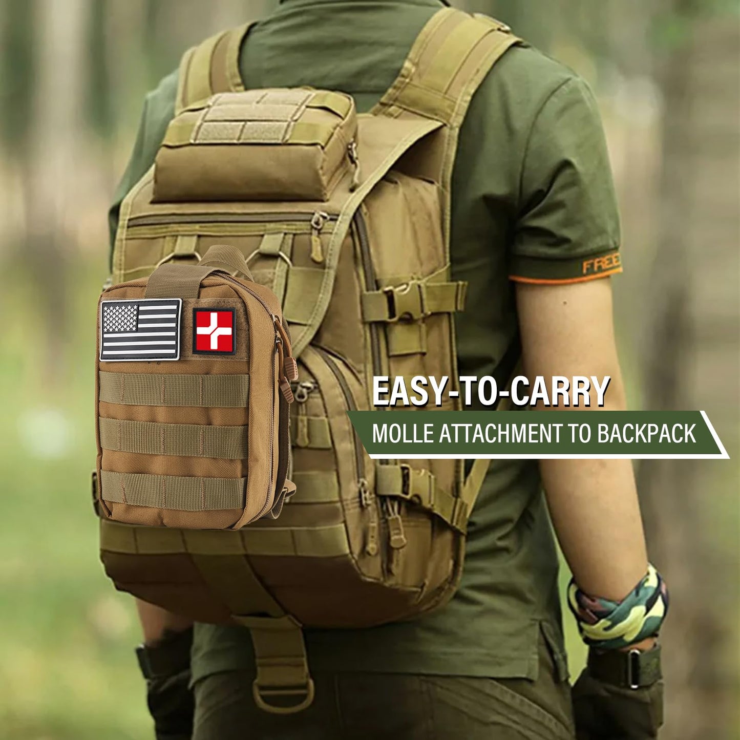 Survival First Aid Kit, Molle Medical Pouch 282PCS Outdoor Emergency Survival Gear and Equipment for Hiking Camping Hunting Car Boat Home Travel and Adventures, Perfect Gifts for Him Men