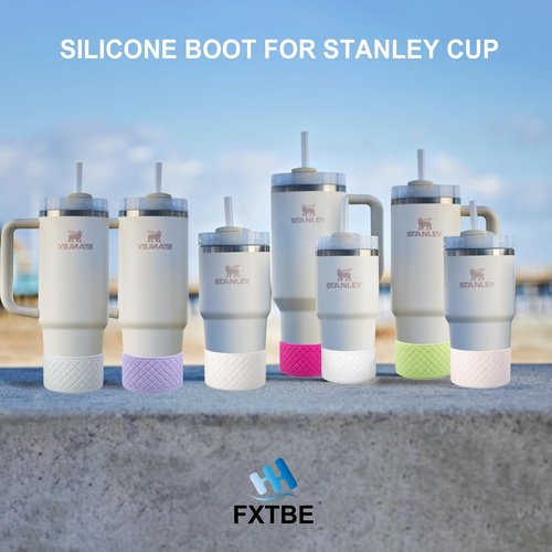 Silicone Boot & Cup Cover for Stanley 30/40 oz Quencher - Anti-Slip Bottom Sleeve