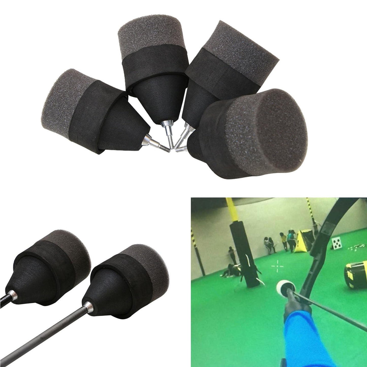 4Pcs Sponges Foams Tipped Arrows Archerys Arrowheads Game Practice Broadheads Tip Hunting Arrowheads for Archerys Shooti