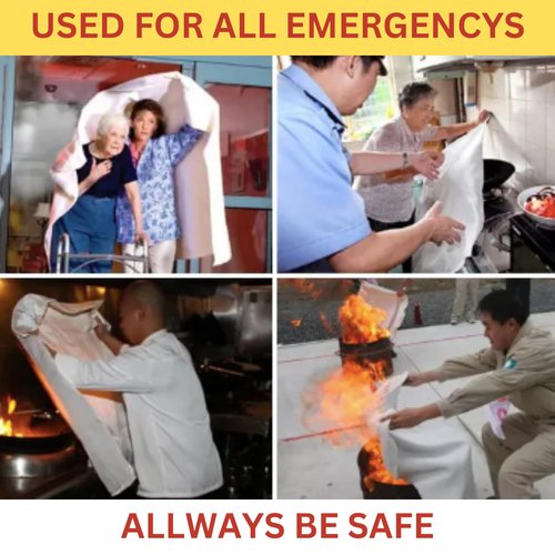 Luxyrus Emergency Fire Blanket for Home & Kitchen - 2 Pack - 40" x 40" - High Heat Resistant Flame Retardant Blanket - Emergency Thermal Blanket - Fire Blankets to Smother A Kitchen Fire