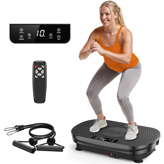 FEIERDUN Vibration Plate Exercise Machine, Vibration Plate for Lymphatic Drainage, Power Plate Vibration Platform for Weight Loss, Toning & Wellness-Black