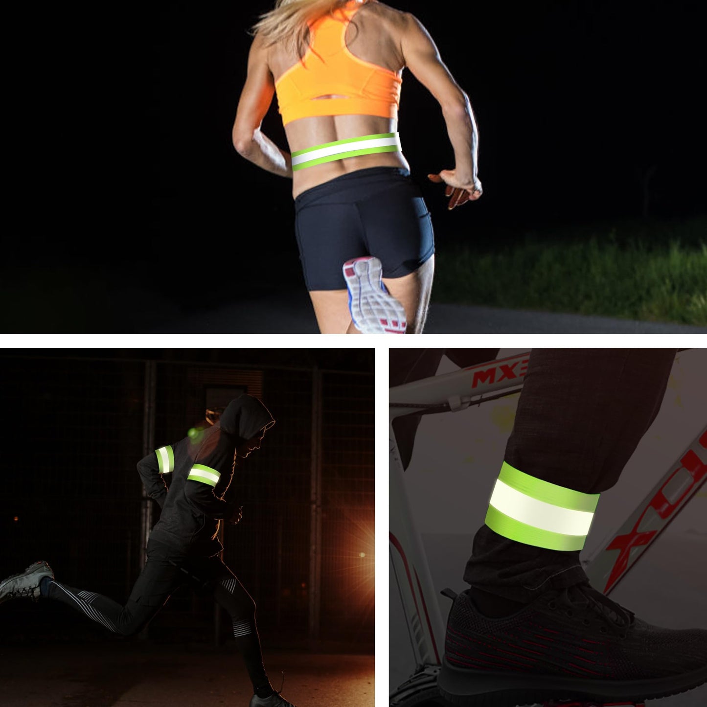 GOOFIT Reflective Safety Belt, High Visibility, 2 Reflective Safety Belt Adjustable & 8 Elastic Reflective Wristbands,Reflective Belt for Jogging, Cycling, Running, Hiking