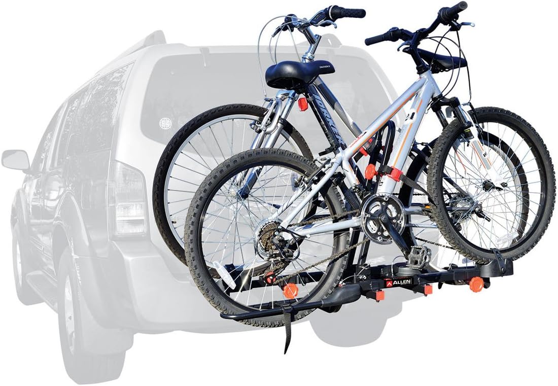 Allen Sports Deluxe 2-Bike Hitch Mount Rack - Heavy-Duty Silver/Black (Model 522RR)