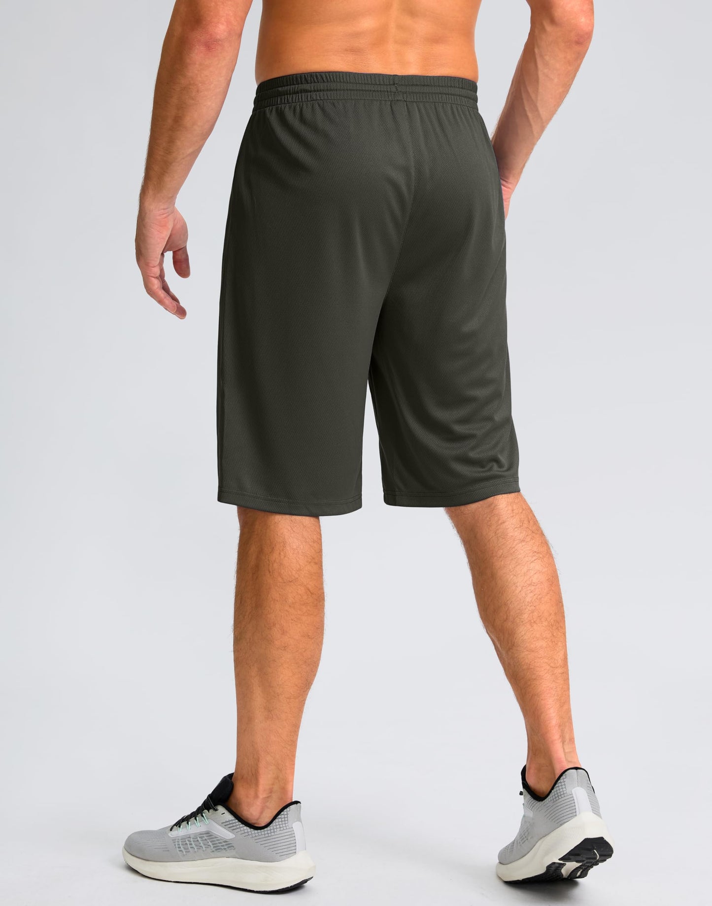 G Gradual Men's Athletic Shorts with Pockets 9" / 11" Long Basketball Shorts Lightweight Quick Dry Gym Workout Shorts for Men(Olive,XXXL)