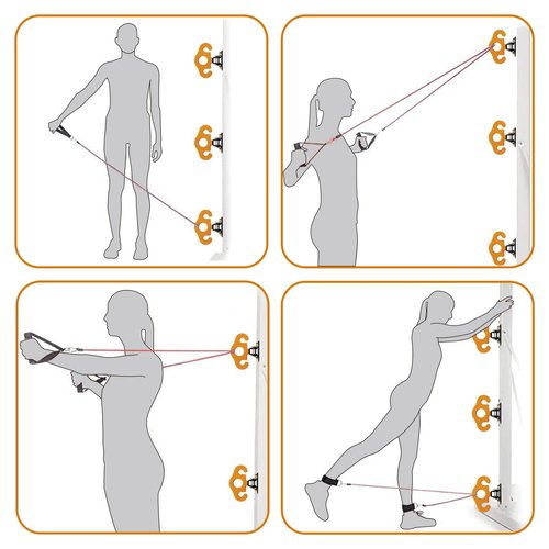 Rotatable Band Wall Mounts Gym Anchor,Resistance Band Wall Anchors,Workout Wall Mount Anchor,Band Hooks,Home Gym Accessories for Home Gym Workouts,for Strength Training,Fitness,Physical Therapy 墙