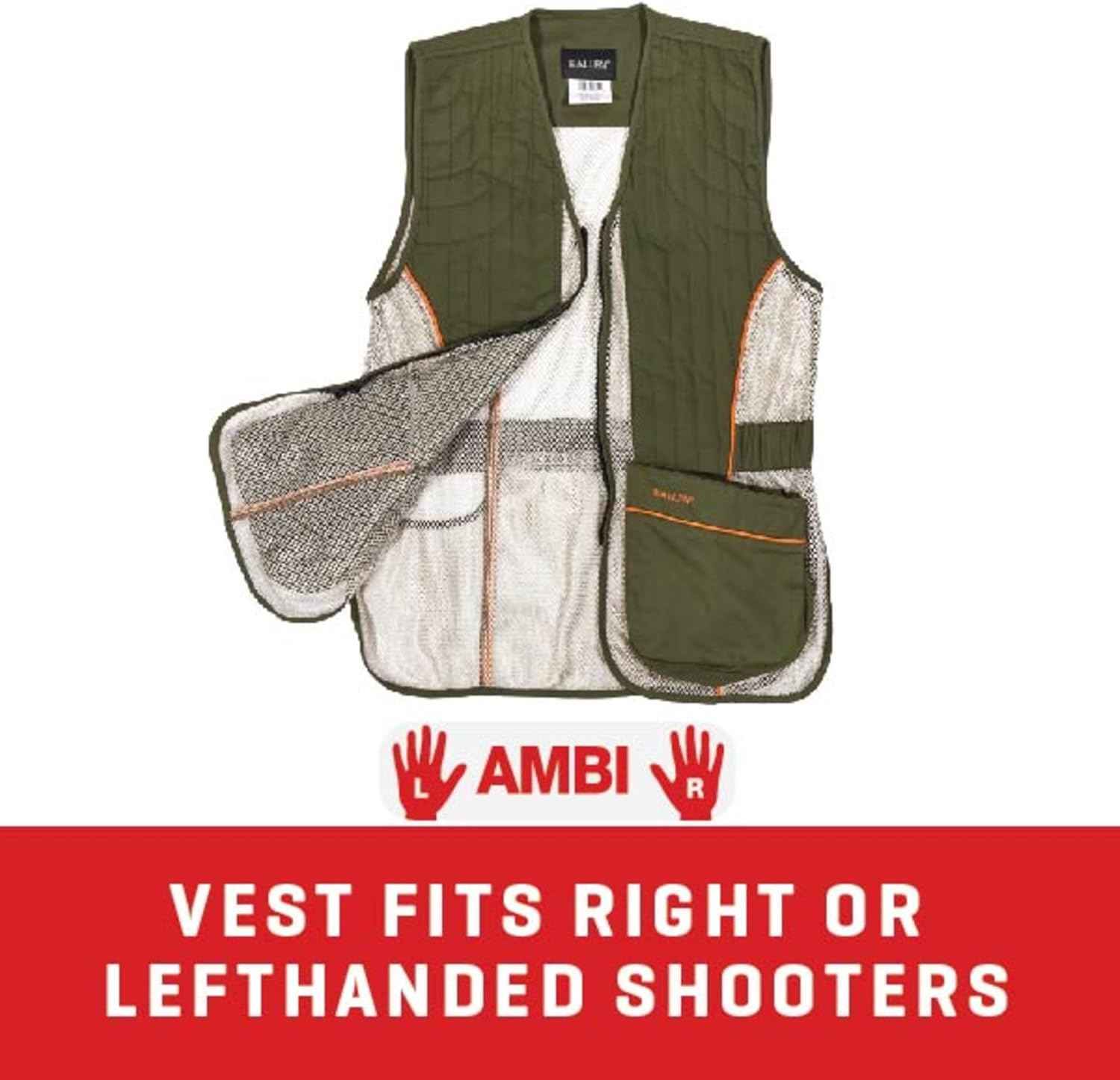 Ace Shooting Range Vest with Moveable Shoulder Pad | Olive/Tan | Medium/Large Adult Apparel