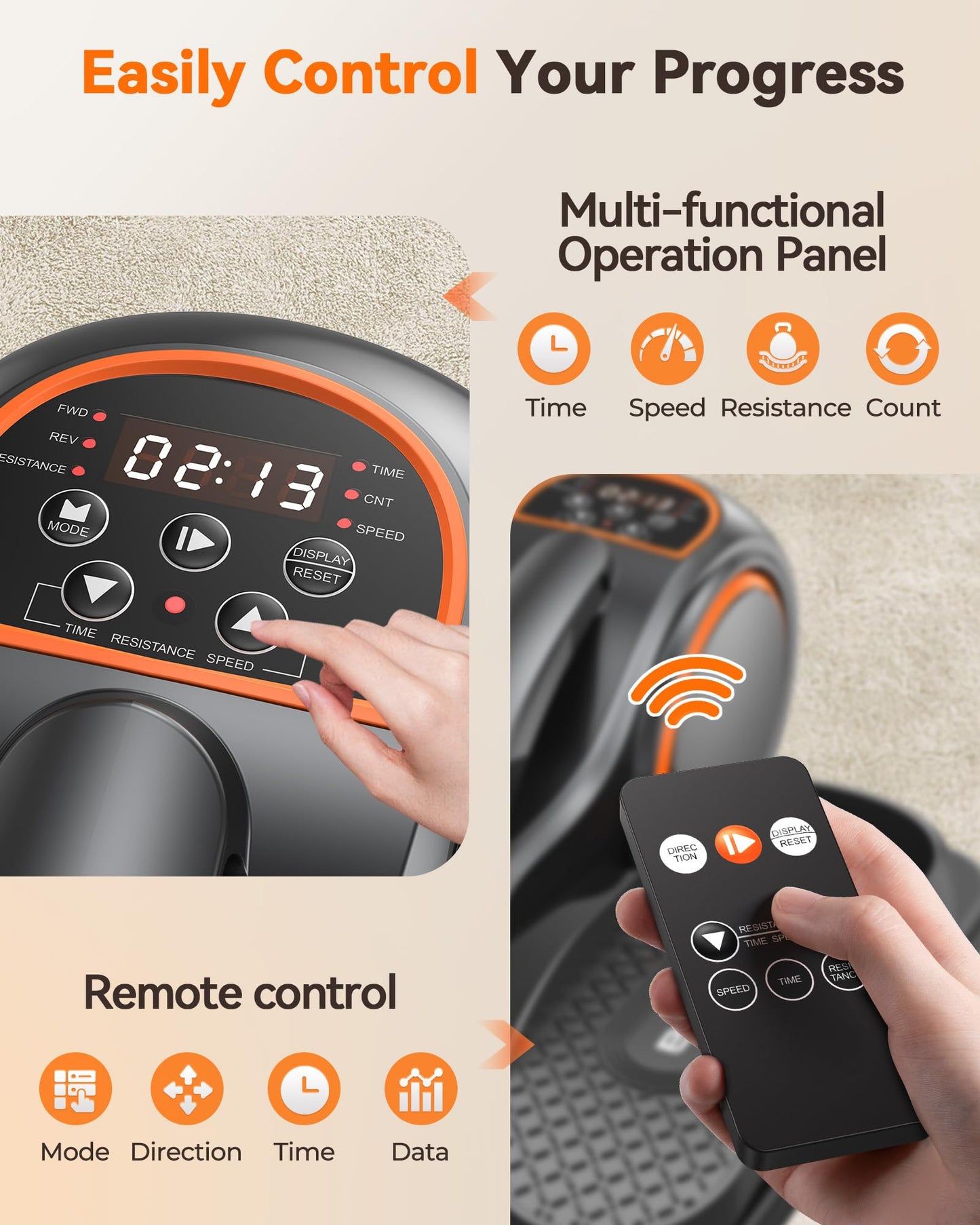 YOSUDA Under Desk Elliptical,Ellipse Leg Exerciser for Seniors Fully Assembled,Quiet & Portable Electric Seated Pedal Exerciser with 10 Level Resistances & Speeds,Remote Control