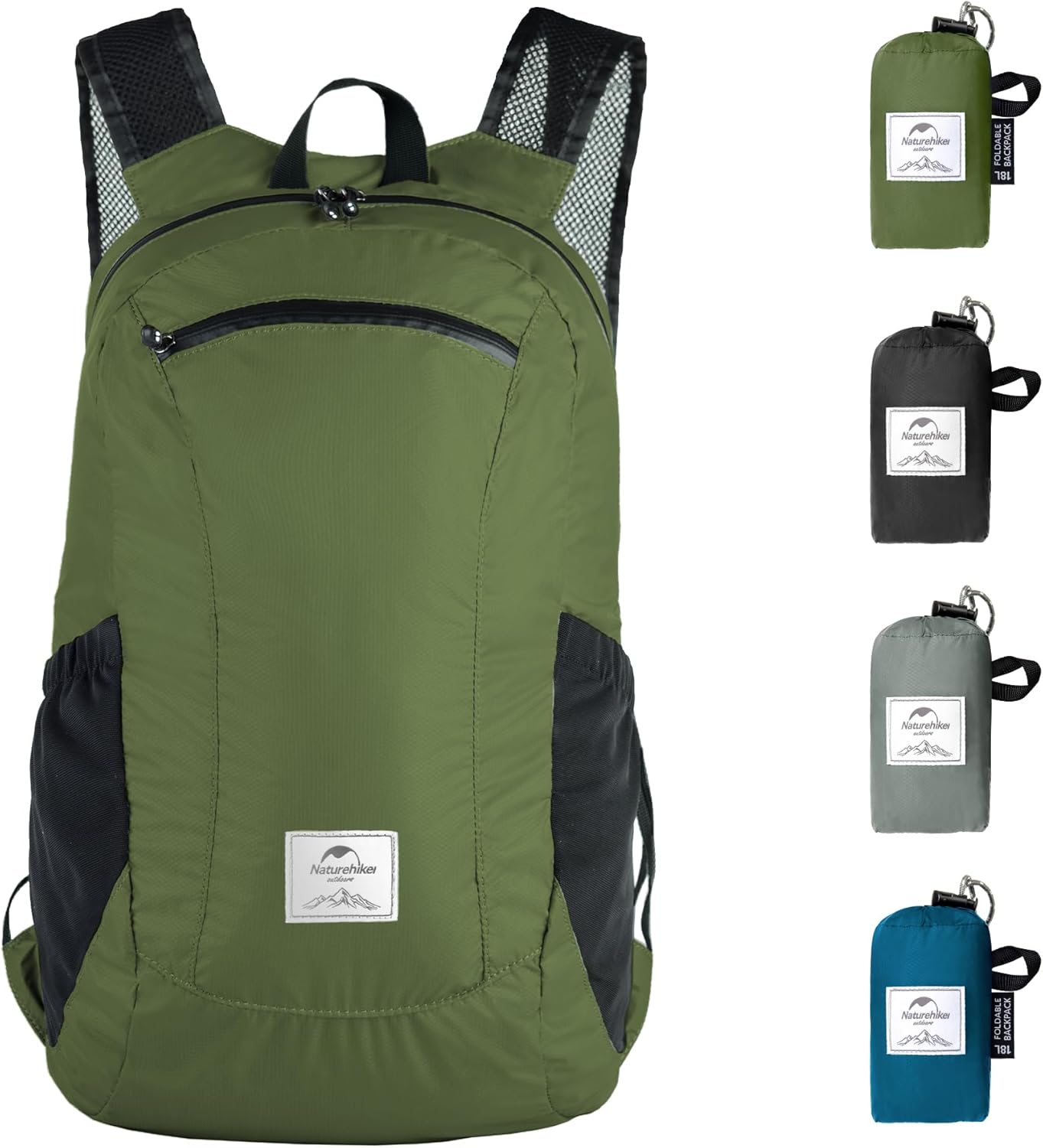 Naturehike 18L Lightweight Hiking Backpack, Waterproof Camping Packable Backpack Ultralight for Travel, Airplane, Small Hiking Daypack for Adults, Black